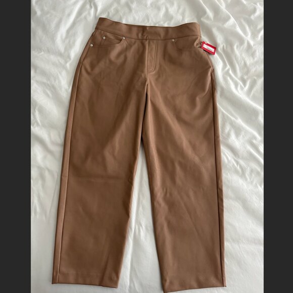 Spanx Leather-Like Straight Leg Pant - Toffee - NWT - Large - Picture 10 of 10